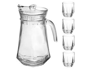 Jarra de Vidrio con 4 Vasitos