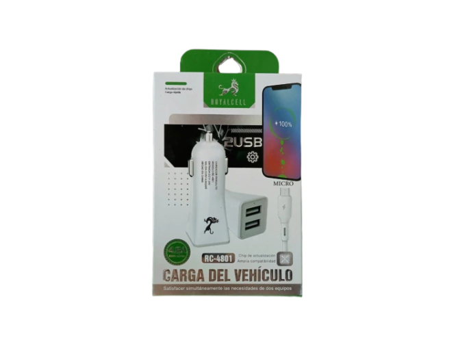 Cargador De Auto USB Micro 4.8A RC-4801