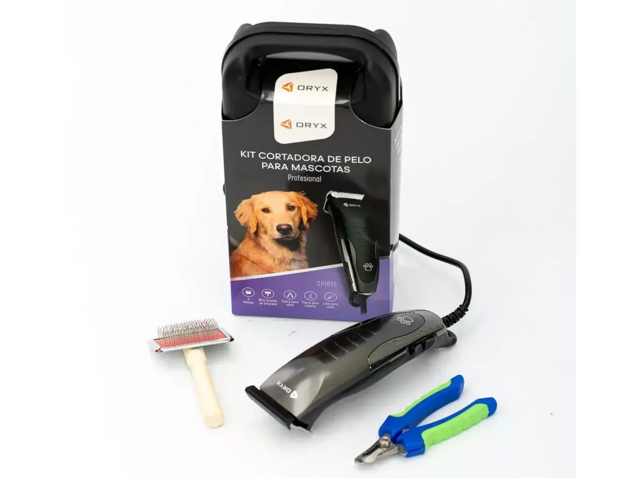 Cortadora de Pelo para Mascotas ORYX CP1035 con Kit de Accesorios