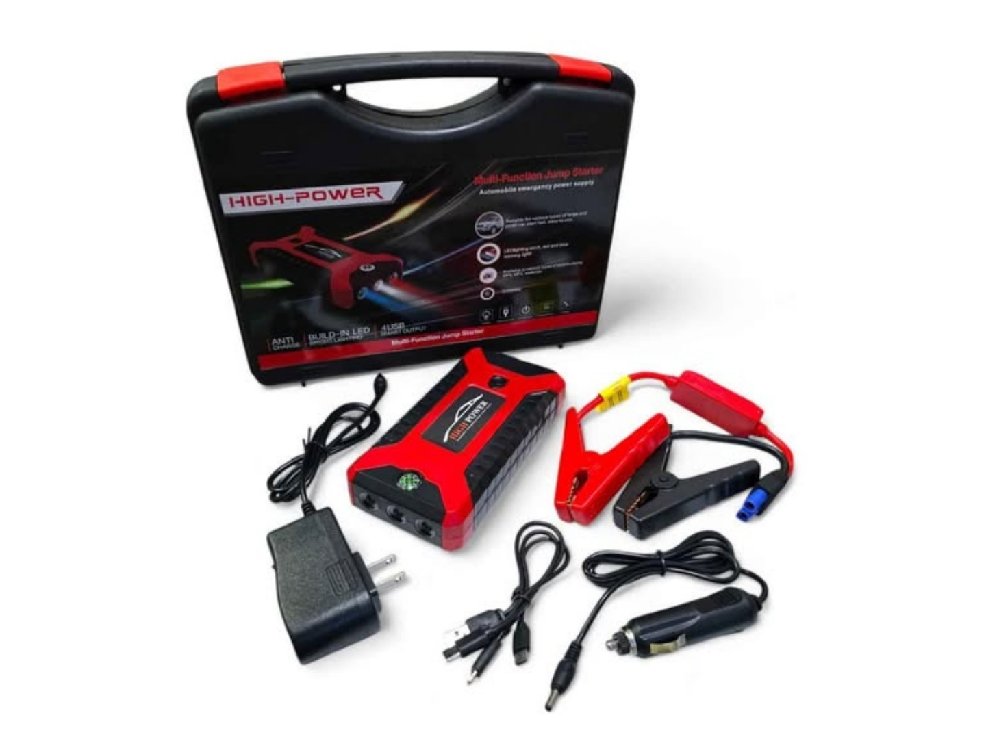 Arrancador inalambrico para bateria de vehiculos + cargador usb para usos varios