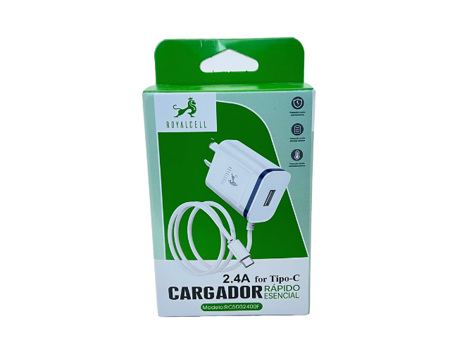 Cargador Royalcell 2.4A Tipo C RC5002400F