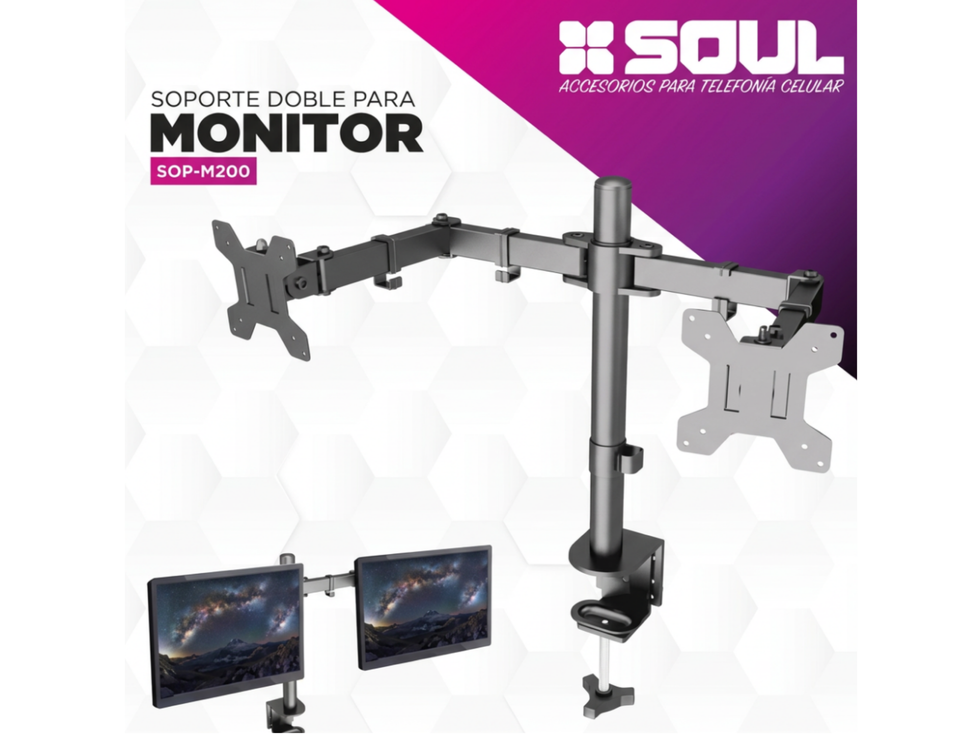 Soporte Para Monitor Doble SOUL