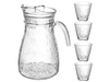 Jarra de Vidrio Grueso + 4 Vasos