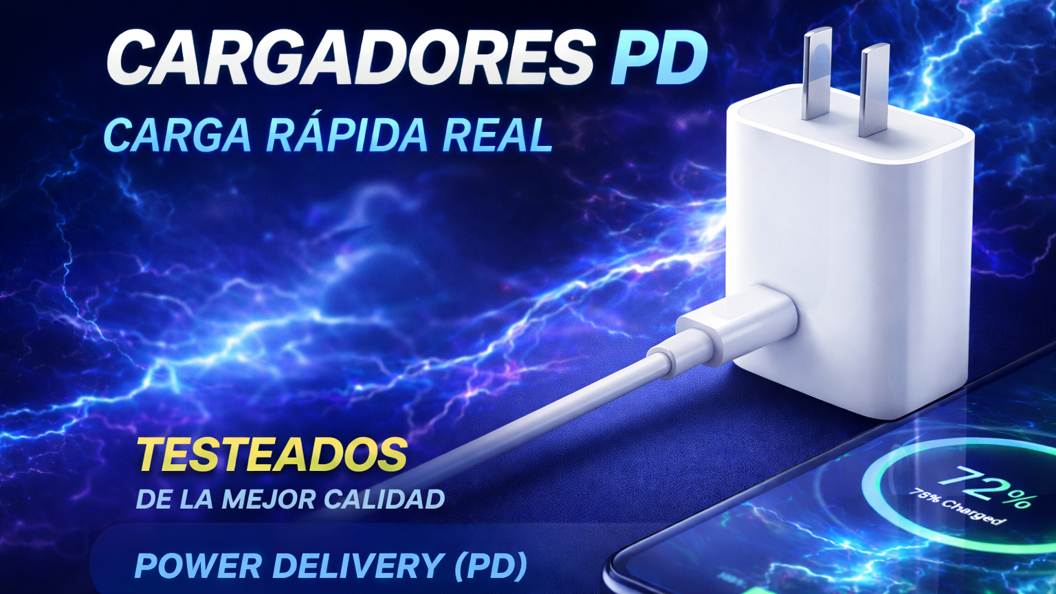 CARGADORES CERTIFICADOS – CARGA RÁPIDA REAL (PD)