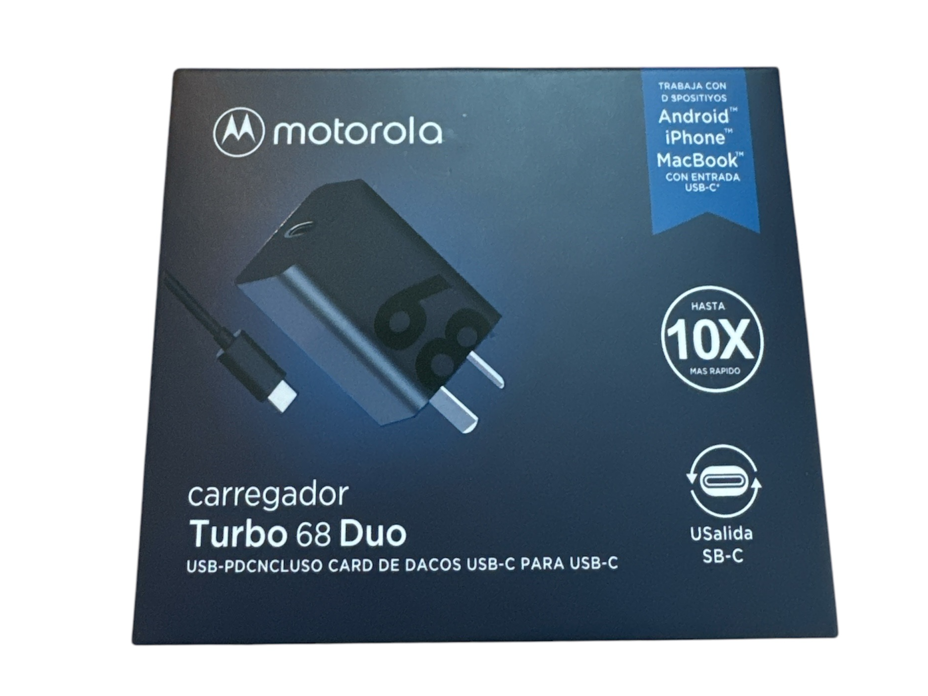Cargador Motorola 68 W incluye cable