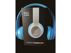 AURICULAR BLUETOOTH P-47 TIPO VINCHA/RADIO (AZUL)
