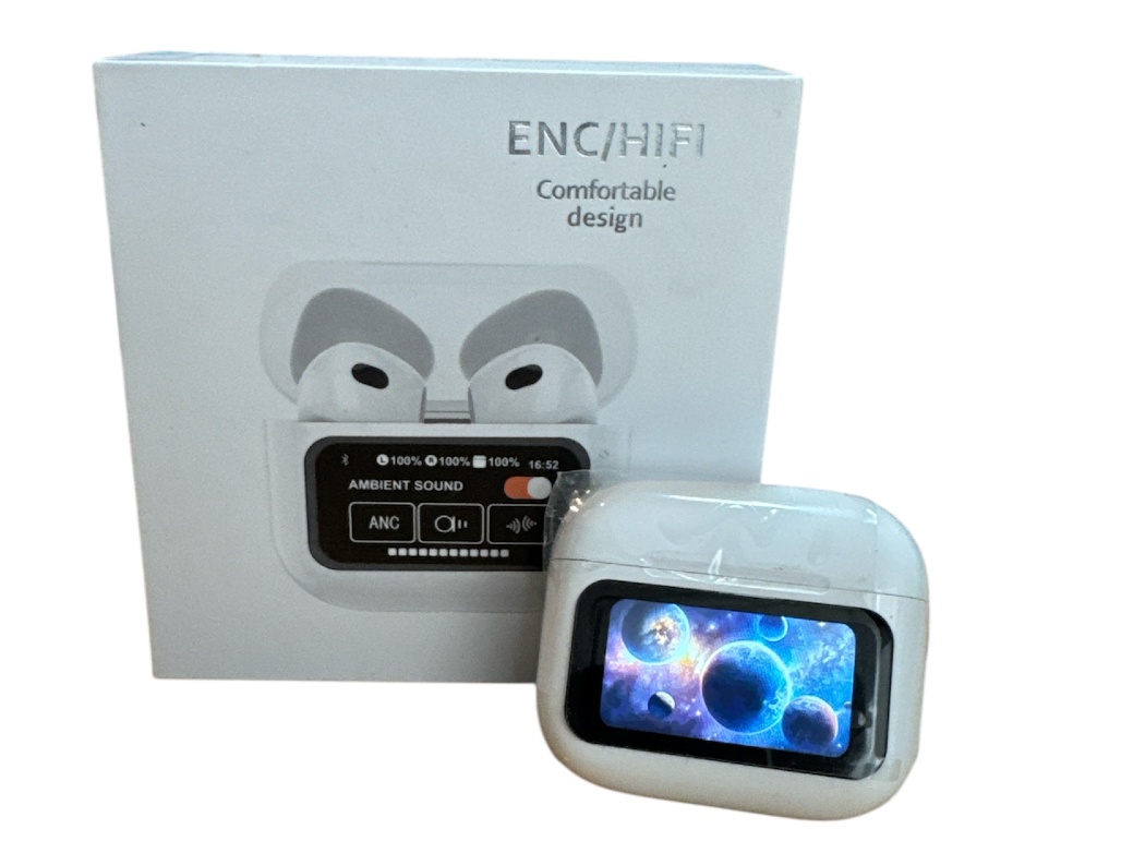 Auriculares Inalámbricos ENC/HIFI Pantalla Táctil BLANCOS