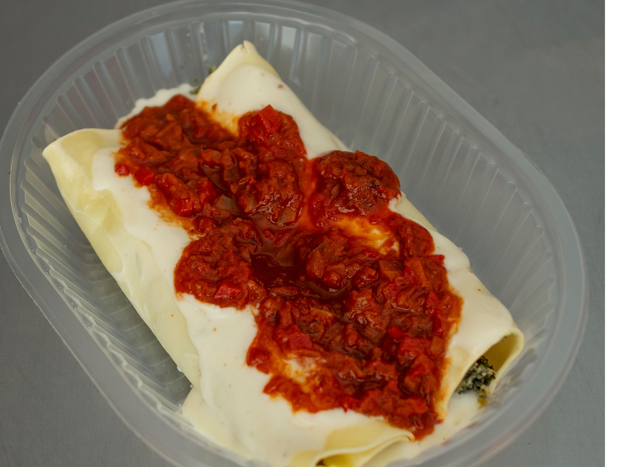 Canelones de espinaca y pollo