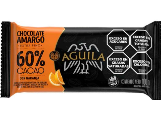 Chocolate Aguila 60% Cacao con Naranja