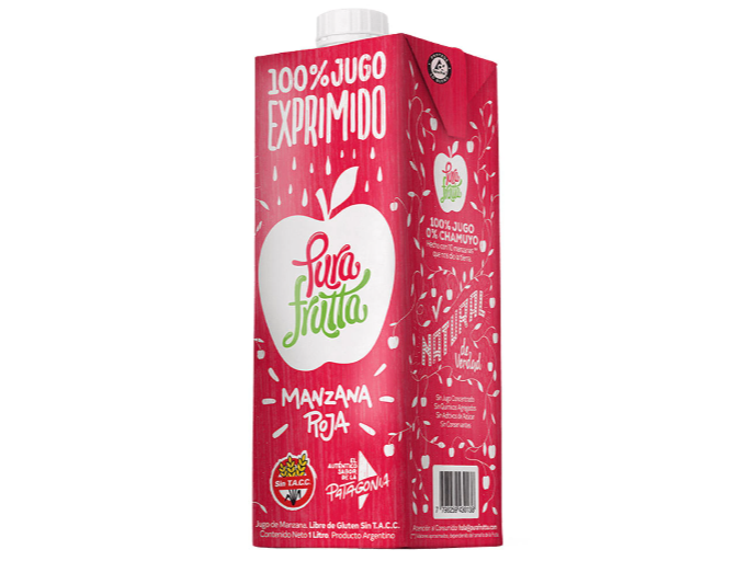 Jugo 100% Exprimido Manzana Roja x 1 lt