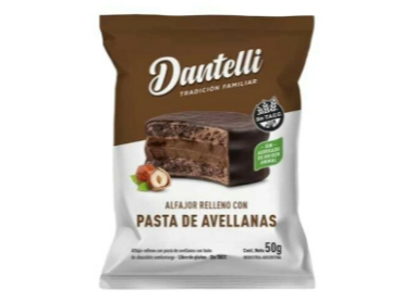 Alfajor con pasta de avellanas