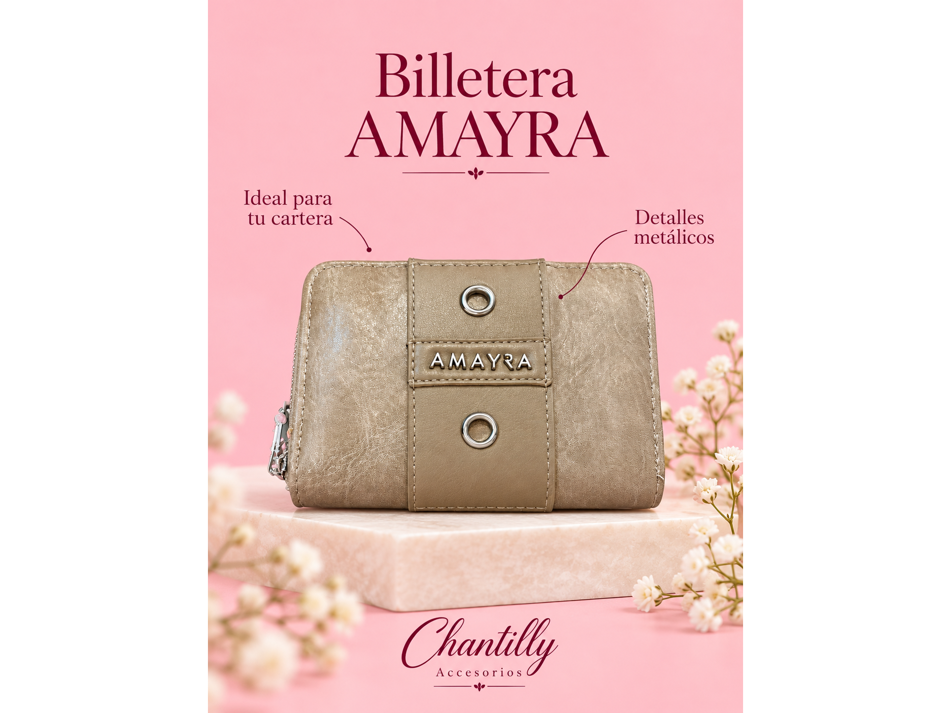 Billetera Amayra Visión con herrajes