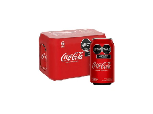 PACK X 6 LATAS COCA COLA sabor original x 354 ml