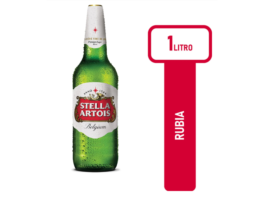 Cajon 12 x botellas Cerveza Stella Artois 975cc