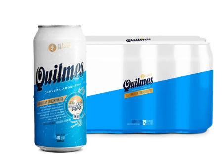 Pack x 12 Latas Cerveza Quilmes Clásica Lager rubia lata 473 mL