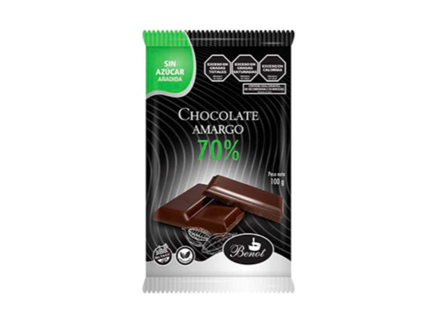 BARRA DE CHOCOLATE AMARGO 70% LIBRE DE GLUTEN