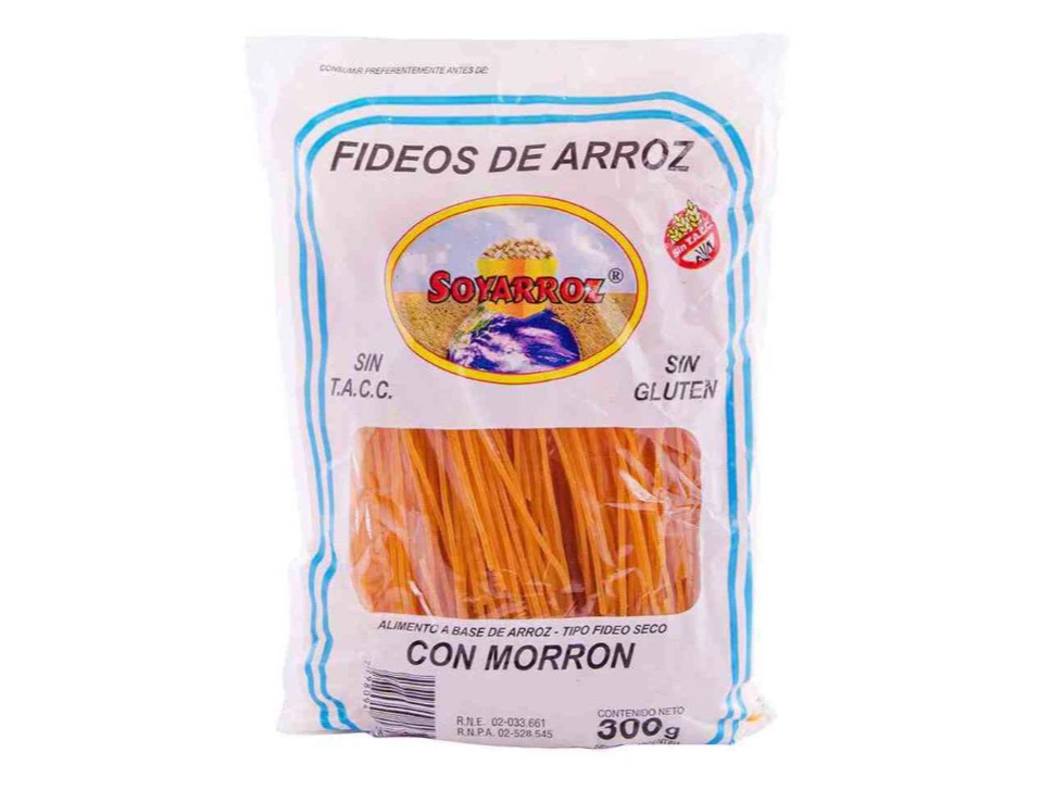 FIDEOS DE ARROZ CON MORRON LIBRE DE GLUTEN