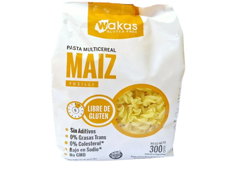 FIDEOS FUSILLI CON MAIZ SIN TACC SIN LACTOSA