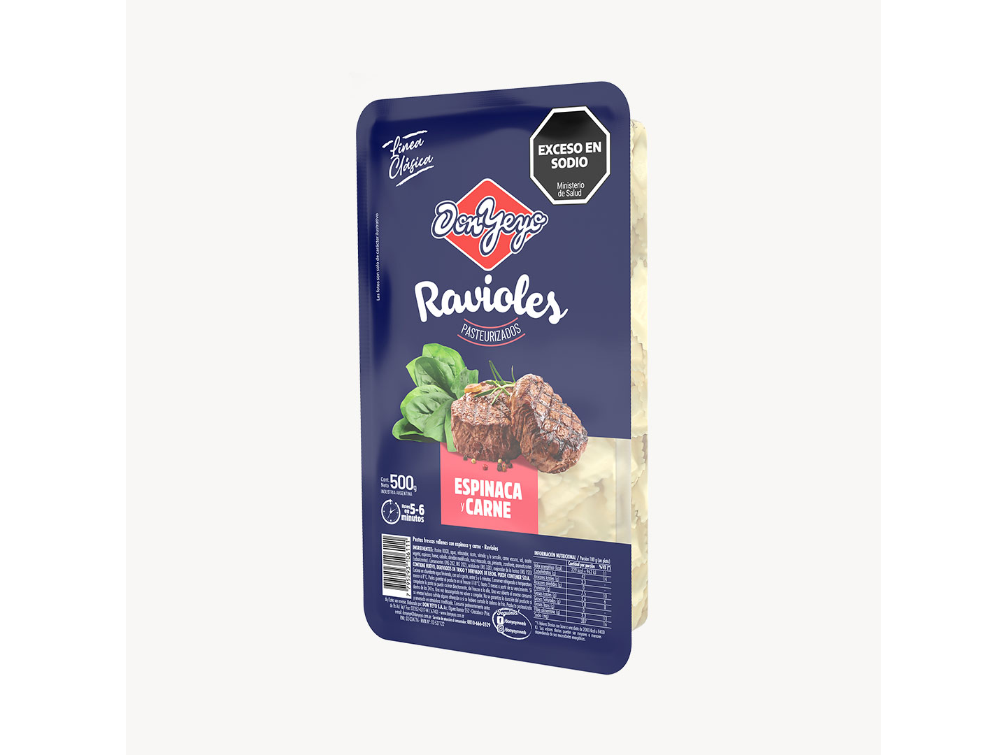 RAVIOLES ESPINACA & CARNE X500 GR