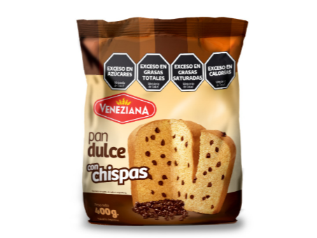PAN DULCE CON CHIPS X 380 GR