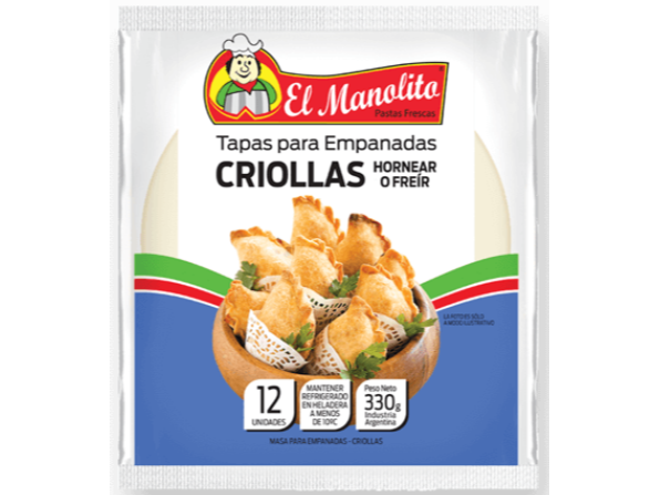 TAPAS P/ EMPANADAS CRIOLLAS X 12 UNIDADES
