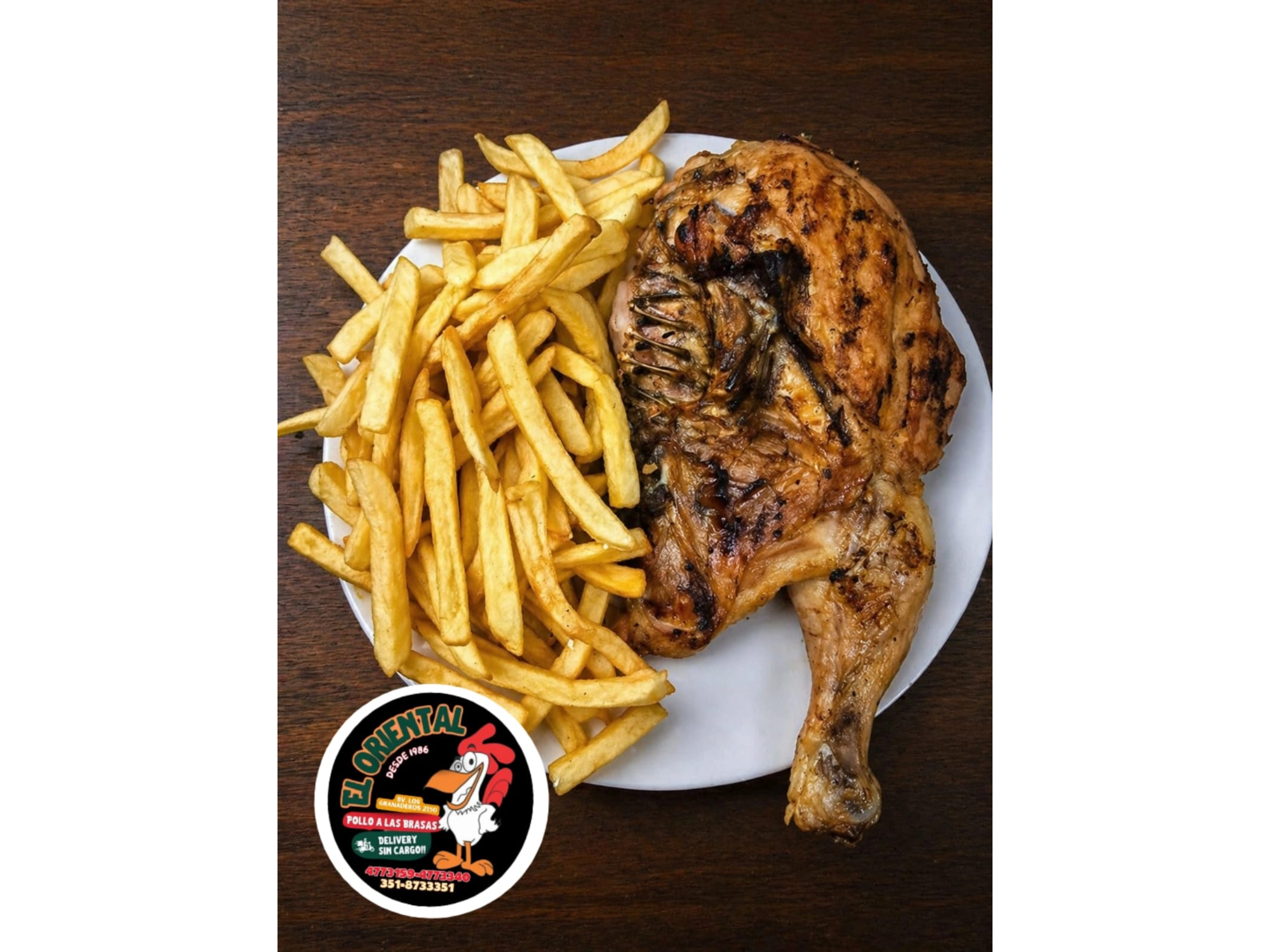 1/2 POLLO CON 1 GUARNICION