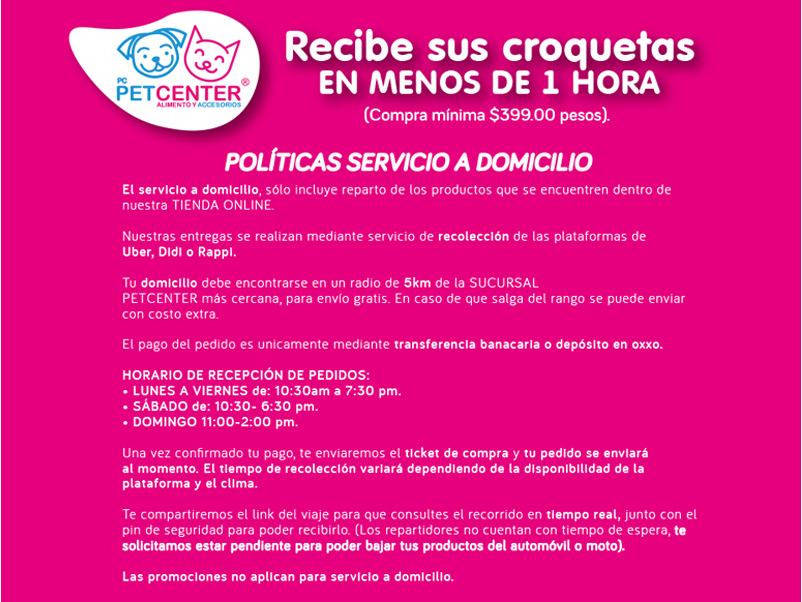 Políticas Servicio a Domicilio