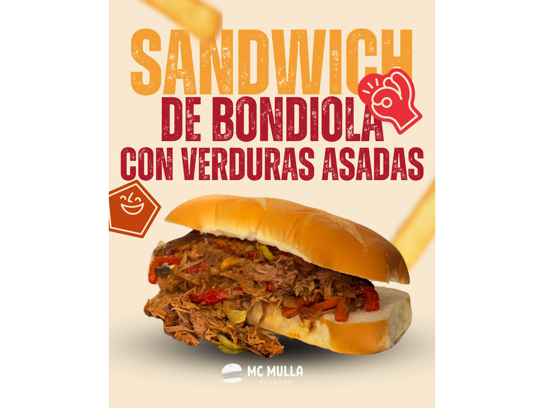 SANDWICH DE BONDIOLA CON VERDURAS ASADAS