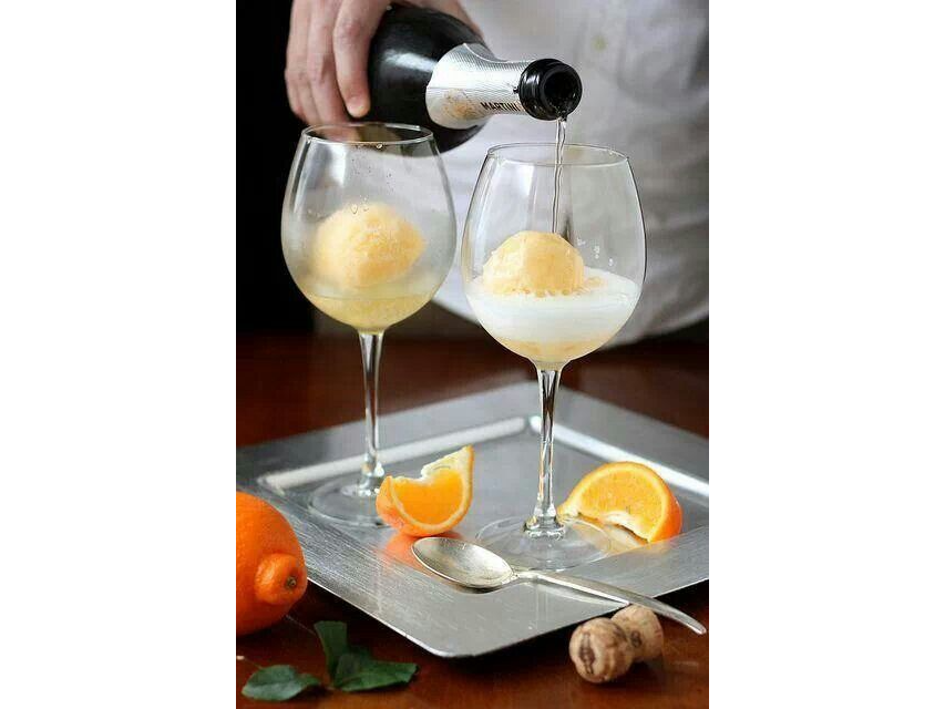 Helado de Naranja con Espumante