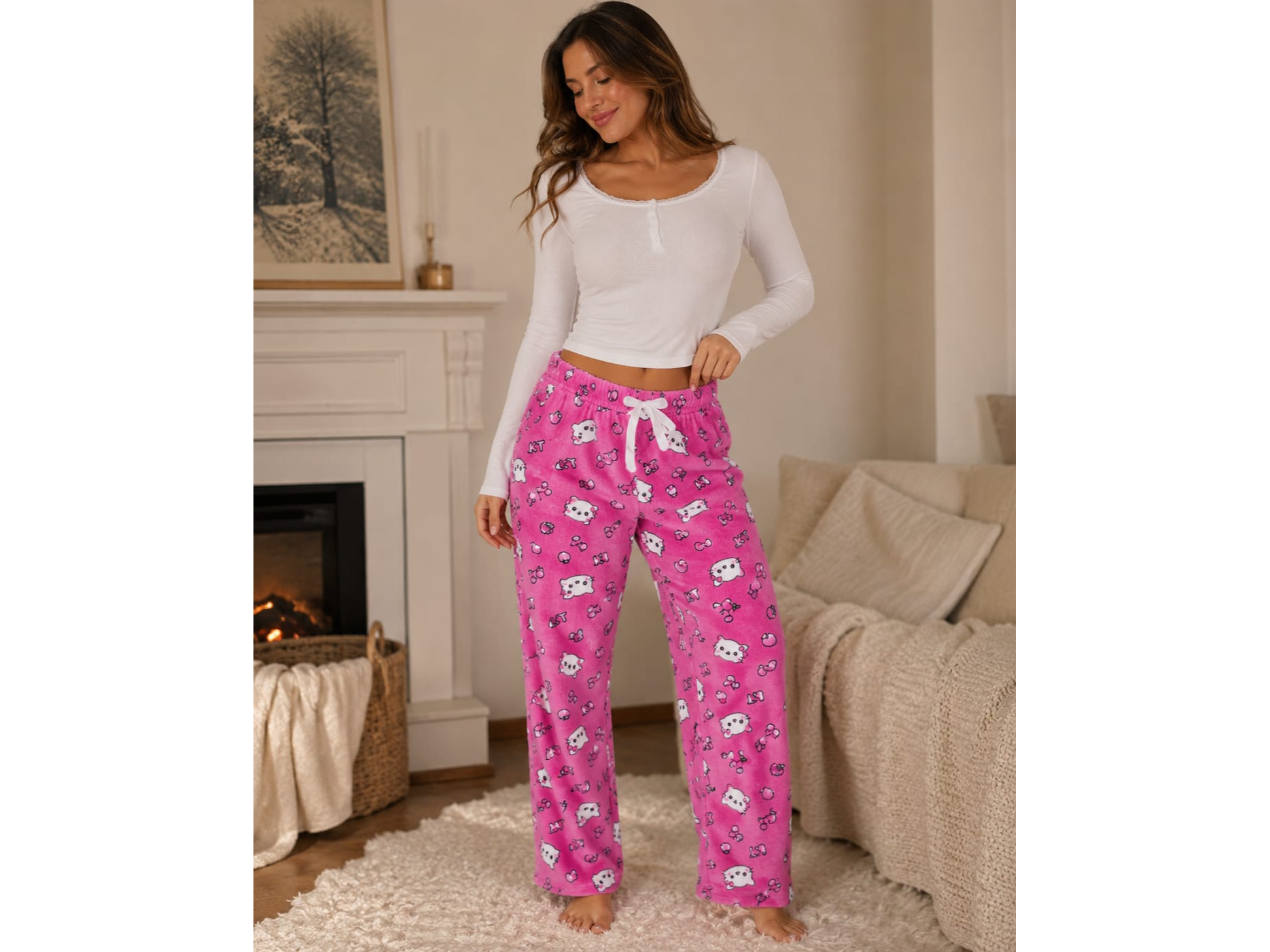 Pantalón de Plush Bi faz Soft – Kitty