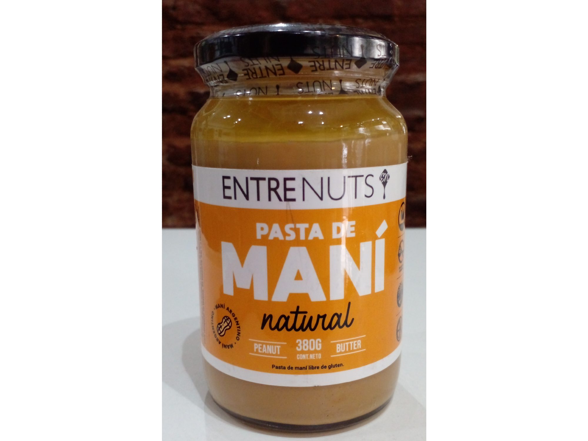 Pasta de maní natural EntreNuts 380 grs