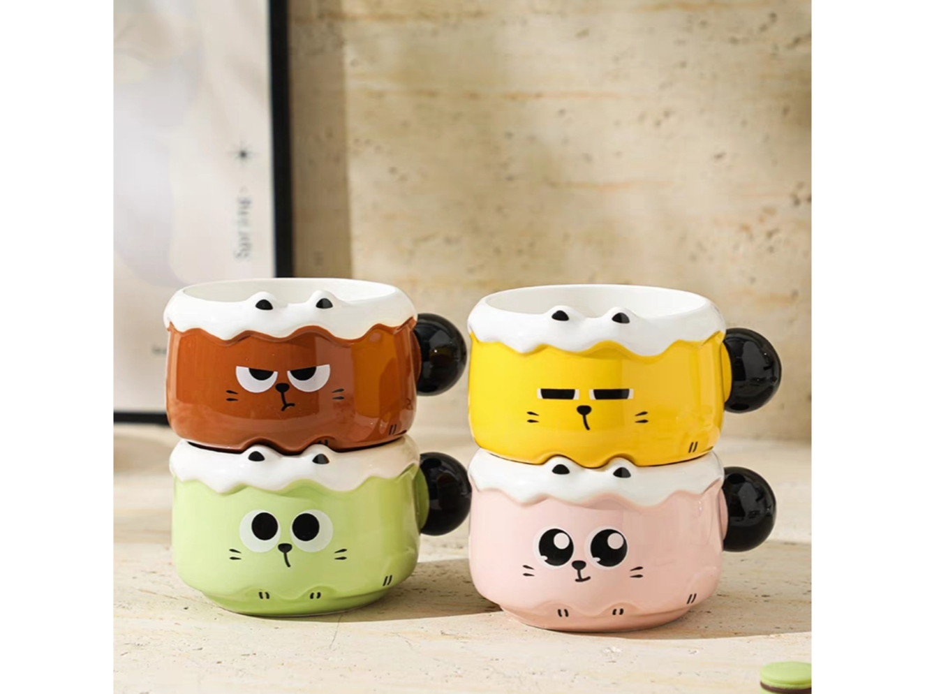 Taza gatos apilables