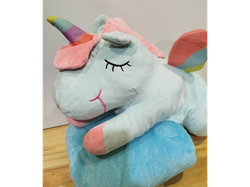 Peluche con manta - Unicornio