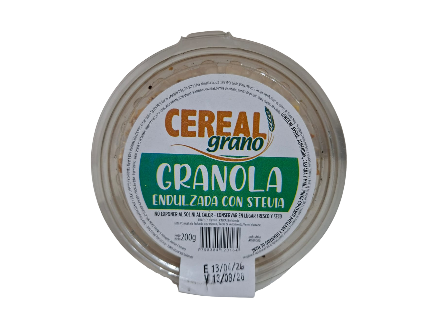 GRANOLA PREMIUM CON STEVIA CEREAL GRANO 200 gr
