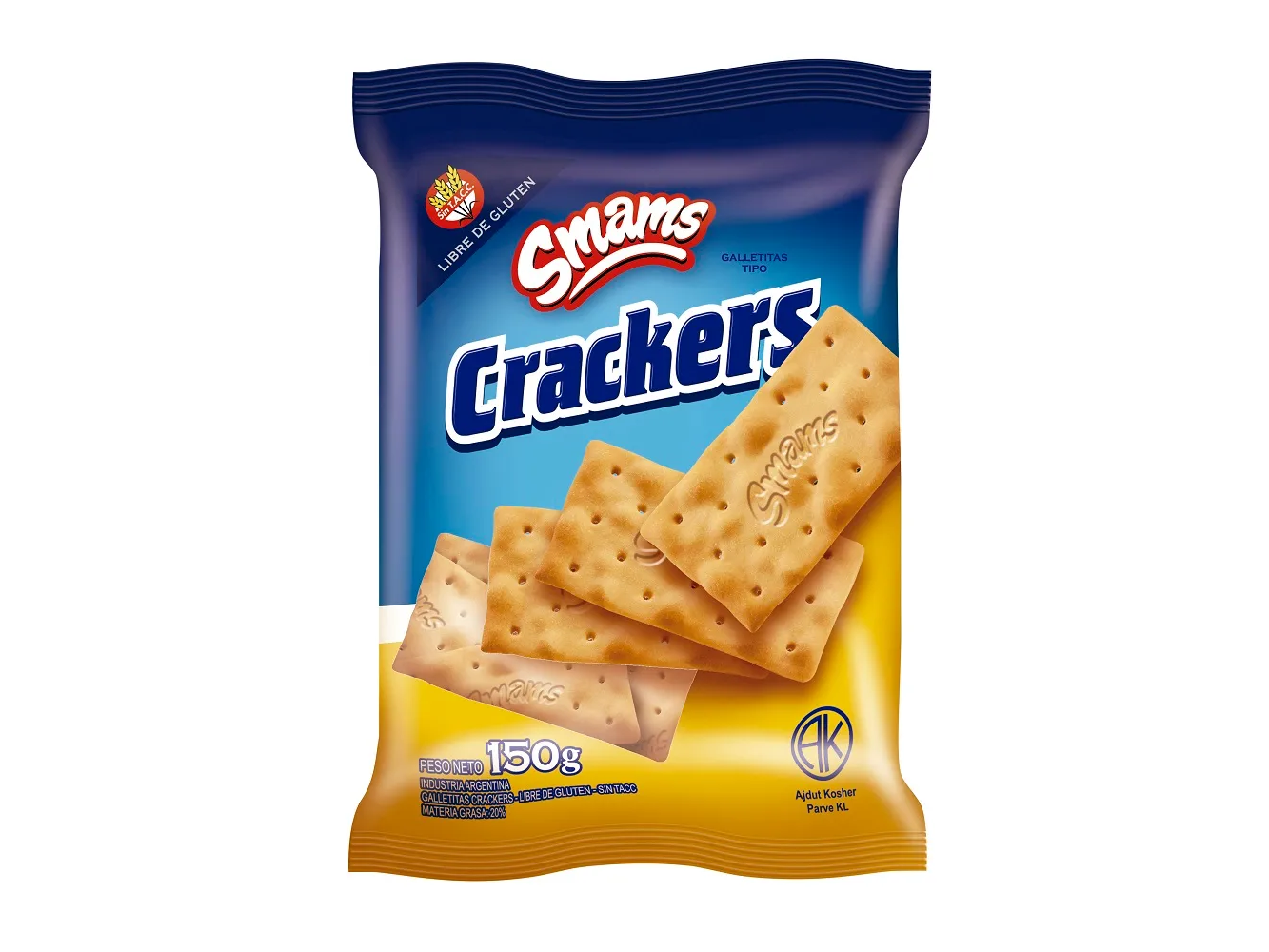 CRACKERS CLASICAS S/GLUTEN SMAMS  150 gr