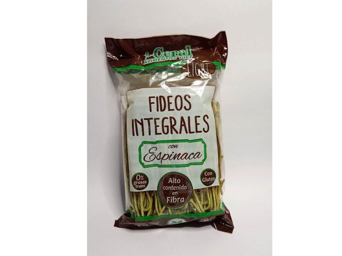FIDEOS INTEGRALES TALLARIN CON ESPINACA CERAL 300 gr