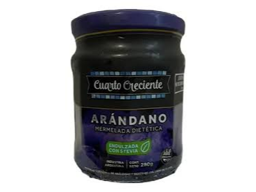 MERMELADA  ARANDANOS C/STEVIA S/TACC CUARTO CRECIENTE 280 gr