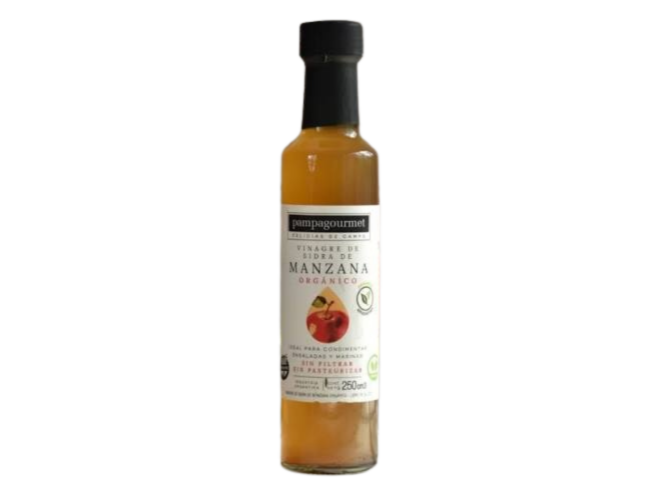VINAGRE DE SIDRA DE MANZANA ORGANICO PAMPAGOURMET 250 cc