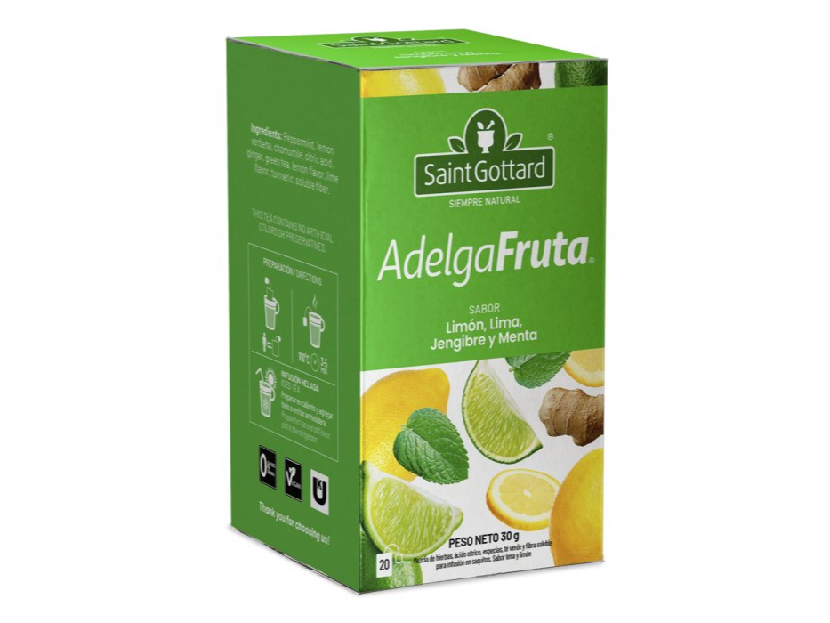 TE ADELGAFRUTA  LIMON, LIMA, JENGIBRE Y MENTA  SAINT GOTTARD  20 SAQ