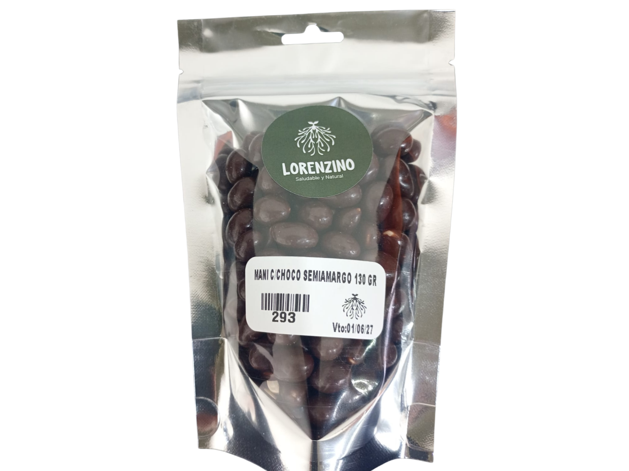 MANI BAÑADO CON CHOCOLATE SEMIAMARGO  130 gr