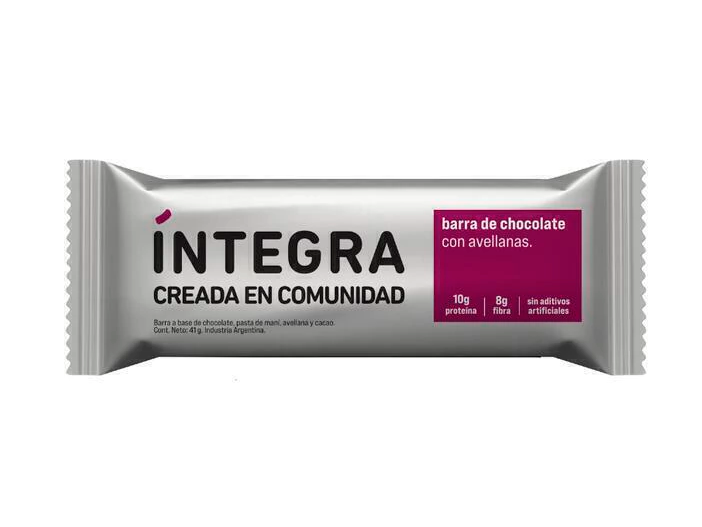 BARRA CHOCOLATE CON AVELLANAS INTEGRA 41 gr
