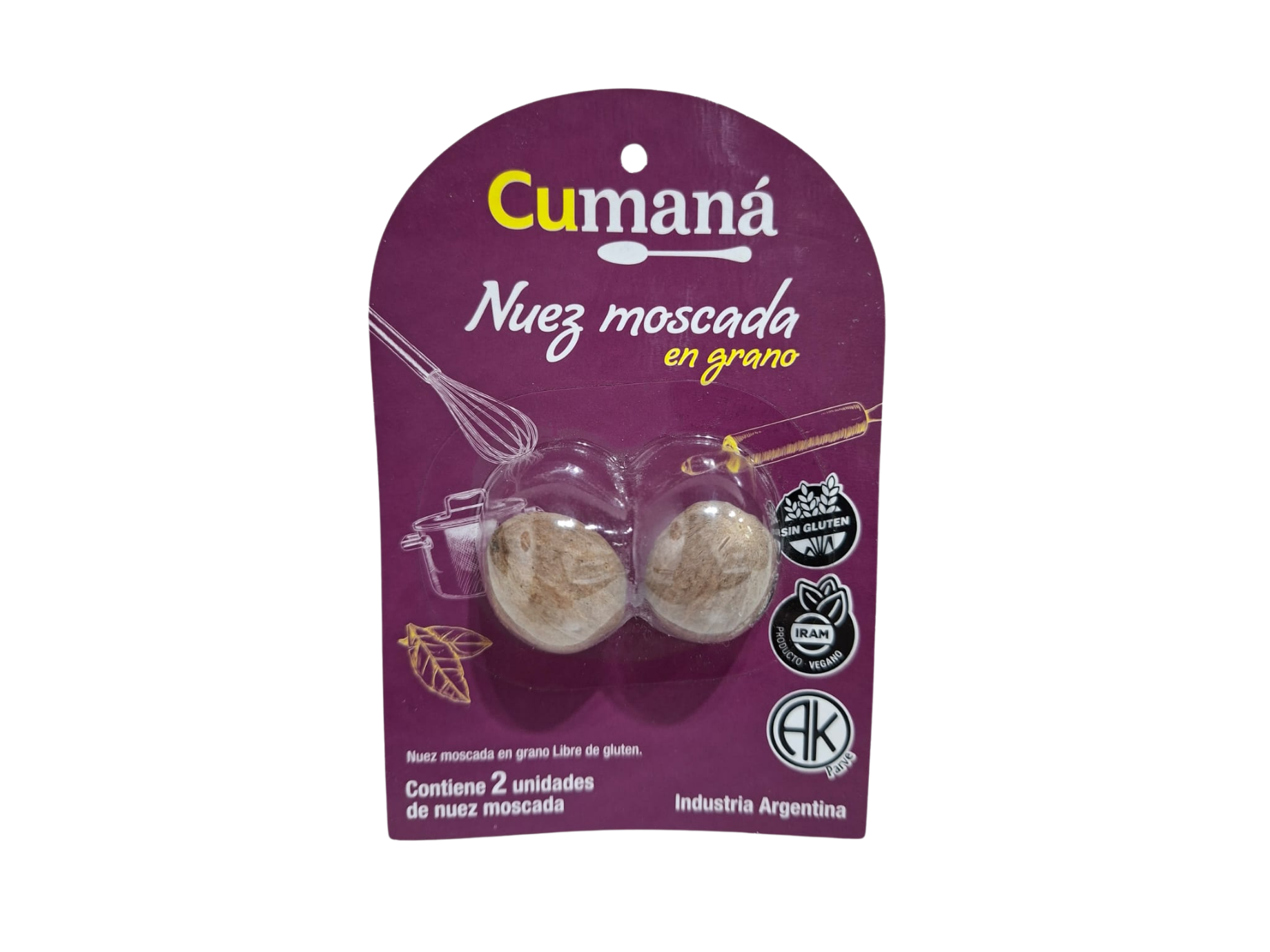 NUEZ MOSCADA CUMANA EN GRANO    2 UNID.