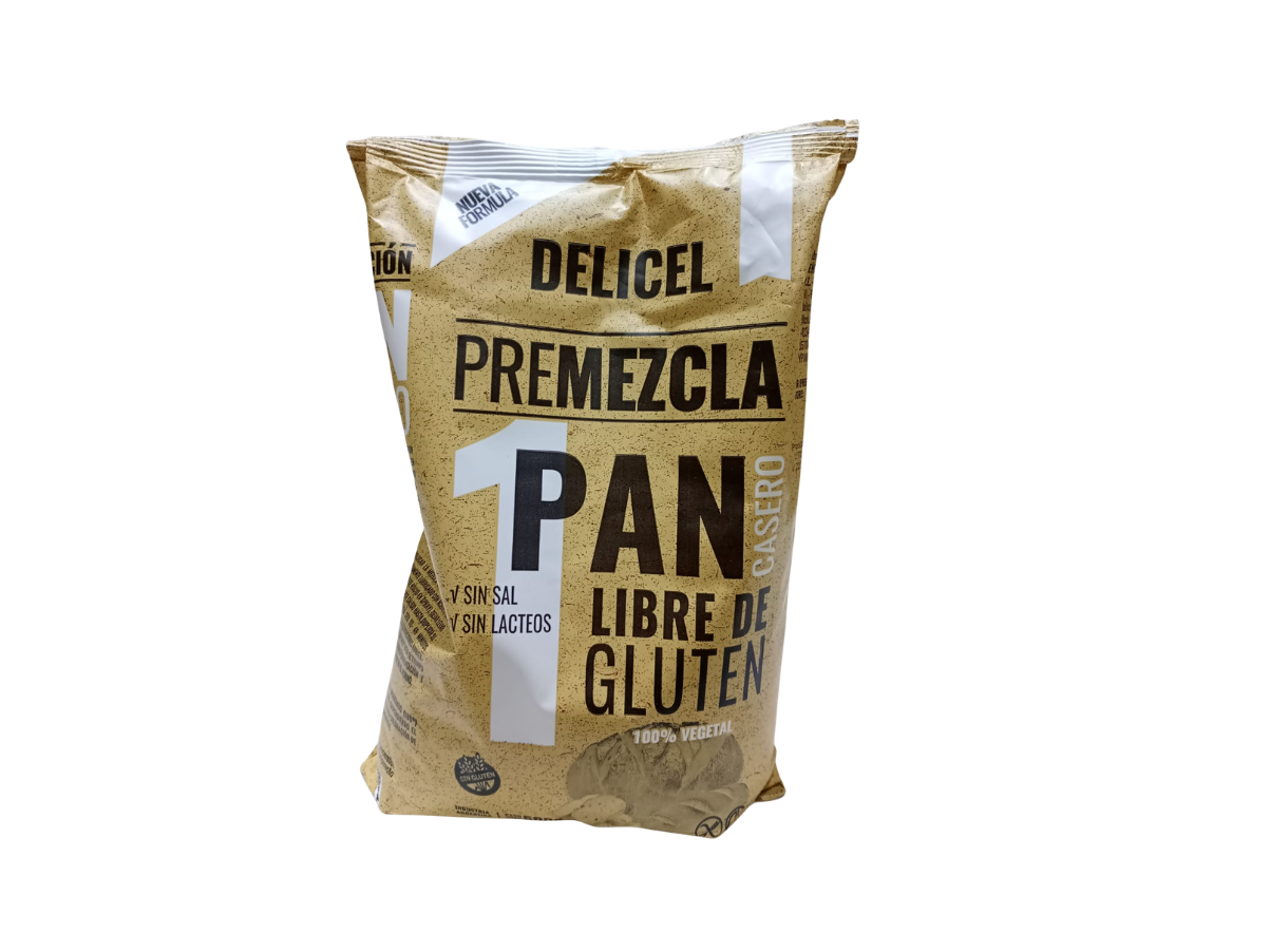 PREMEZCLA PAN CASERO S/GLUTEN DELICEL 500 gr