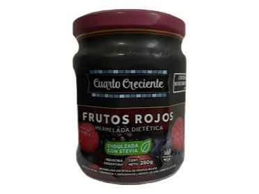 MERMELADA  FRUTOS ROJOS C/STEVIA S/TACC CUARTO CRECIENTE 280 gr