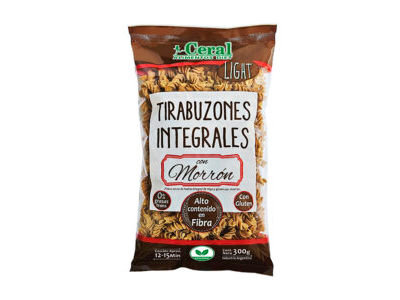 FIDEOS INTEGRALES TIRABUZON CON MORRON CERAL 300 gr
