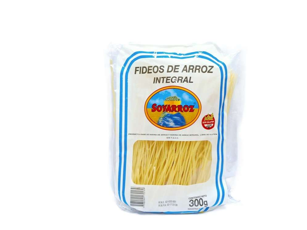 FIDEOS DE ARROZ INTEGRAL SOYARROZ 300 gr