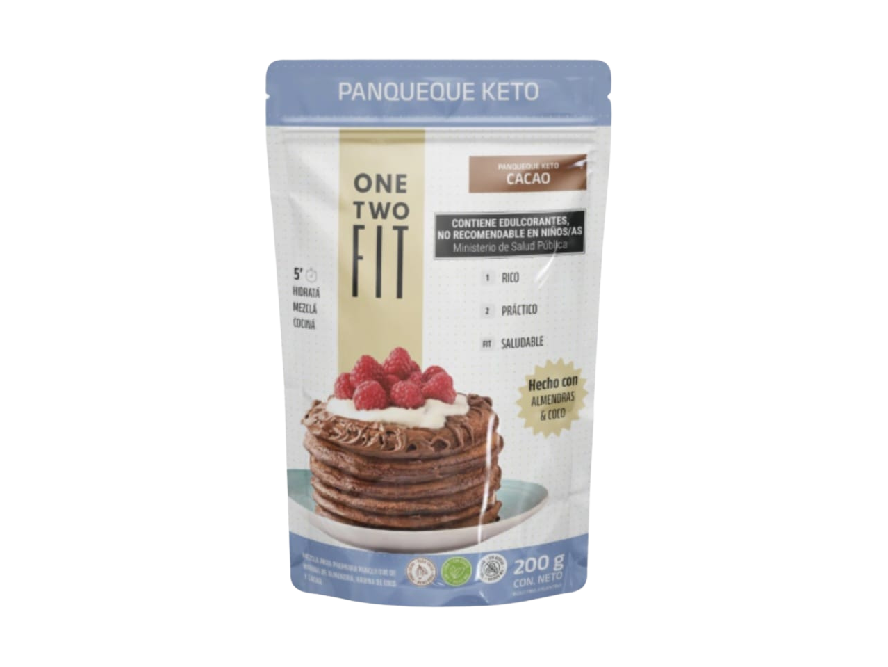 PANQUEQUE PROTEICO C/STEVIA KETO CACAO ONE TWO FIT 200 gr