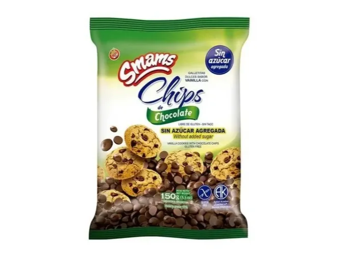 GALLETAS C/CHIPS DE CHOC S/TACC S/AZUCAR SMAMS 150 gr