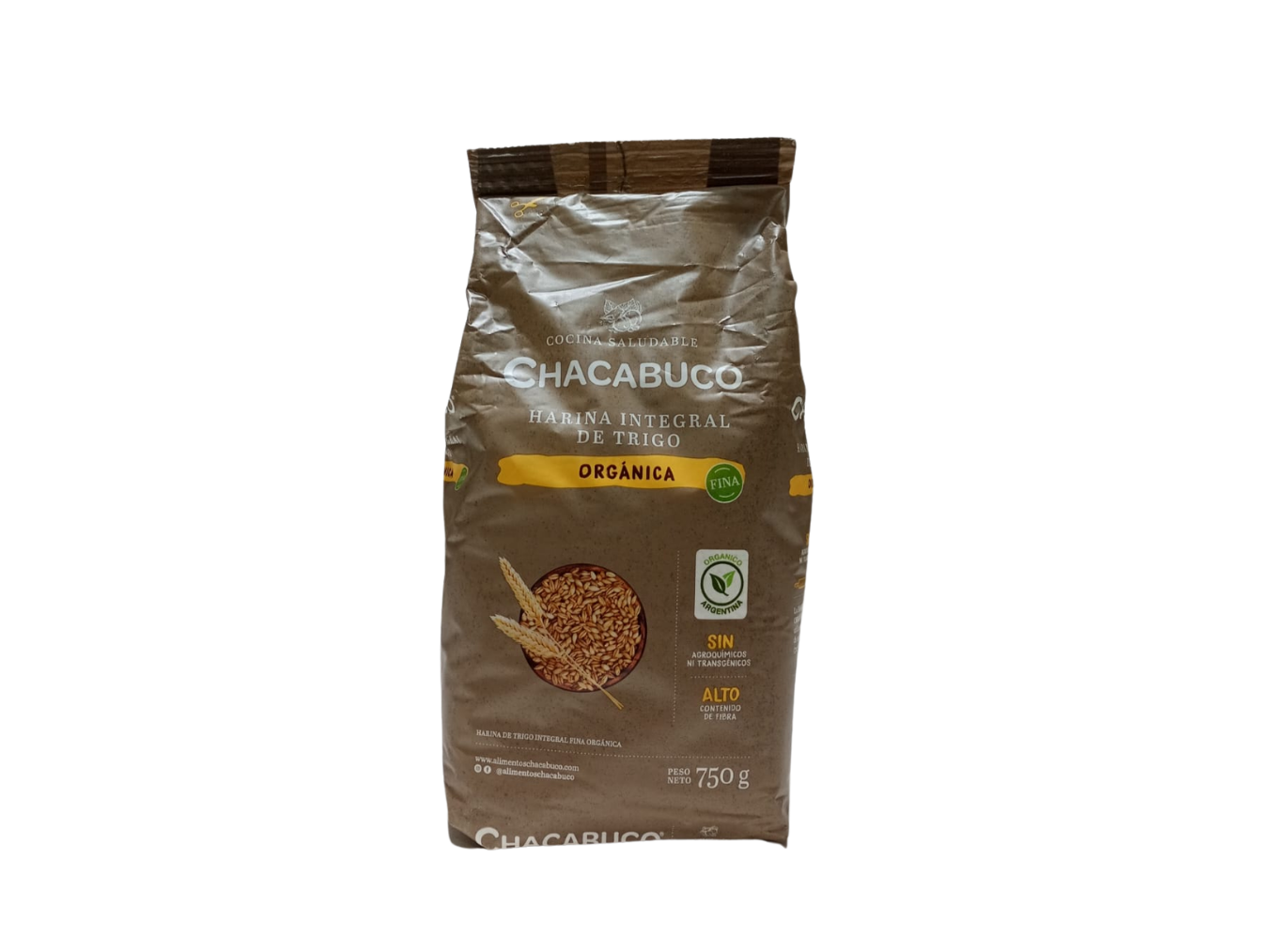 HARINA INTEGRAL DE TRIGO ORGANICA CHACABUCO 750 gr