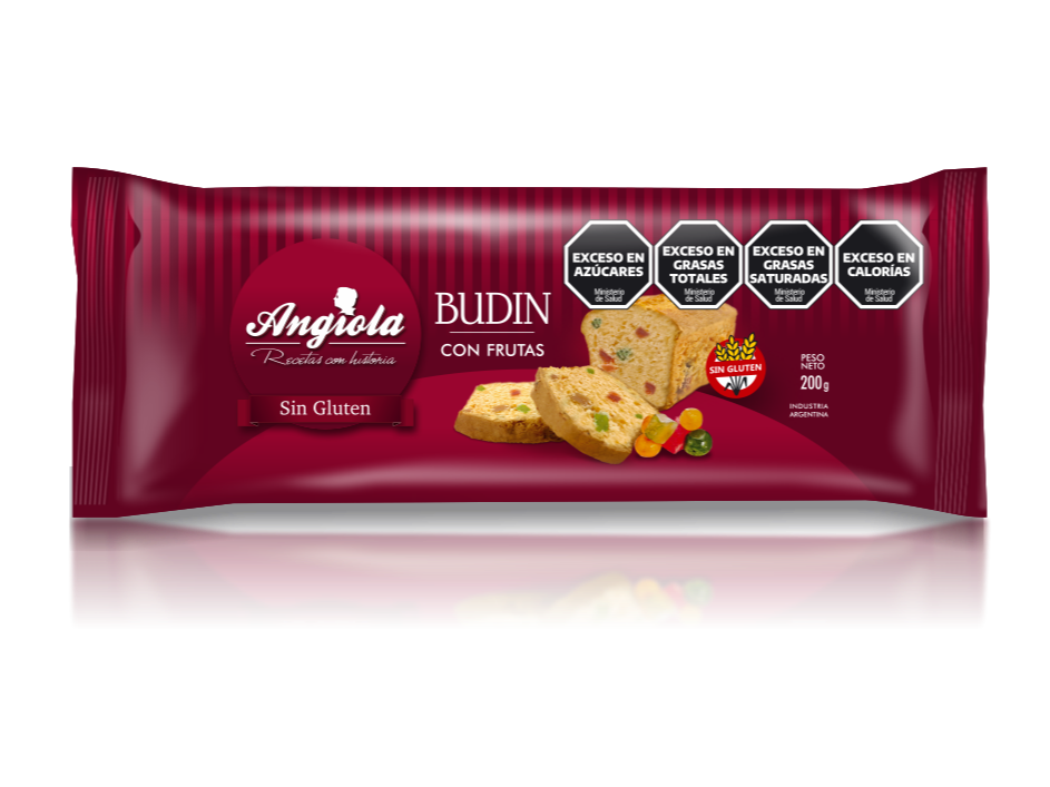 BUDIN CON FRUTAS S/GLUTEN ANGIOLA 200 gr